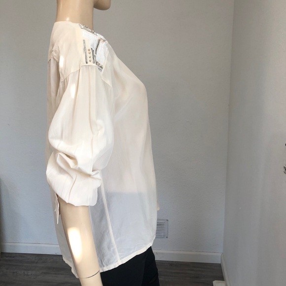 Vintage Joseph Ho cream silk beaded blouse - Picture 8 of 13